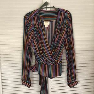 Anthropologie maeve striped wrap top